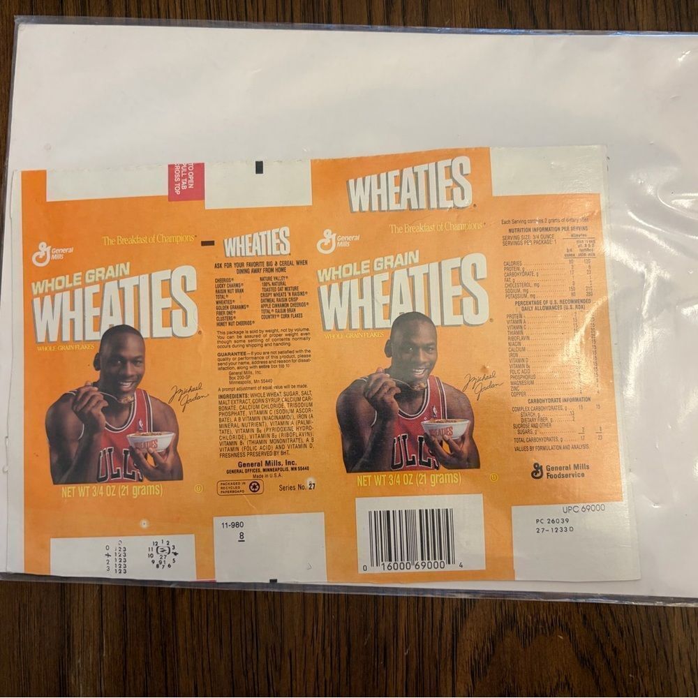 Vintage 1991 Michael Jordan Mini Wheaties Box.
